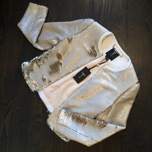 NWT Ted Baker Gold/Cream Blubele Sequin Jacket UK6